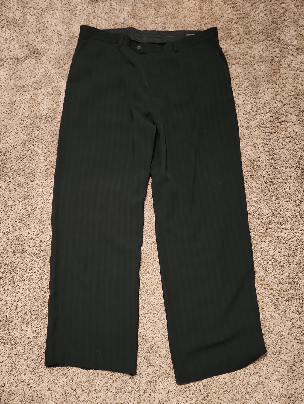 10 Inch Leg Opening Claiborne Black Pinstripe Men's Dress Pants